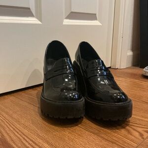 Madden Girl Black Patent Healed Loafers